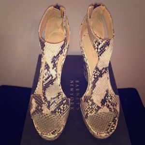 Barneys New York snakeskin Platform sandal